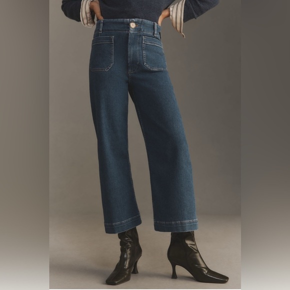 NWT! Maeve The Colette Regenerative Cotton Crop Wide-Leg Jeans - Size 22W🏀 - Picture 2 of 6
